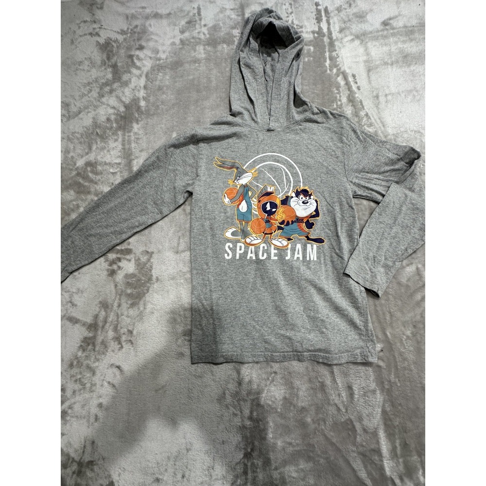 Space Jam A New‎ Legacy Kids Hoodie Sweatshirt Size 10/12 Gray Long Sleeve